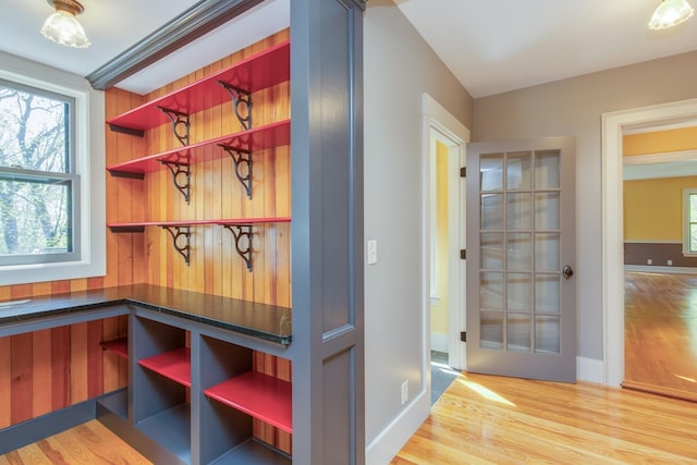 mudroom with light wood-type flooring
