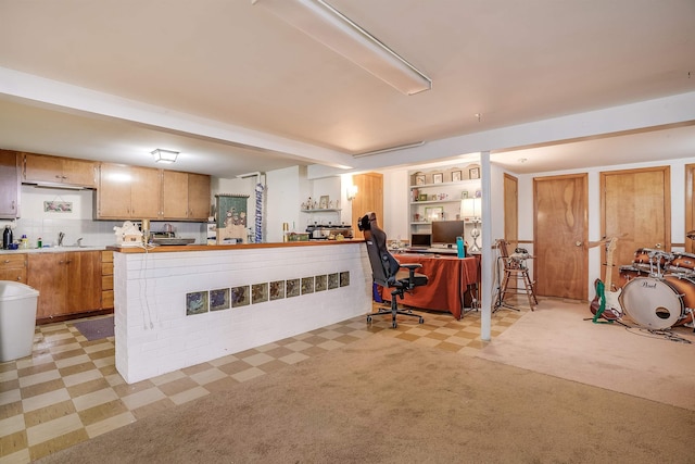 interior space with a sink