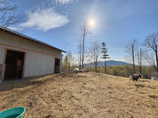 view of yard featuring a mountain view