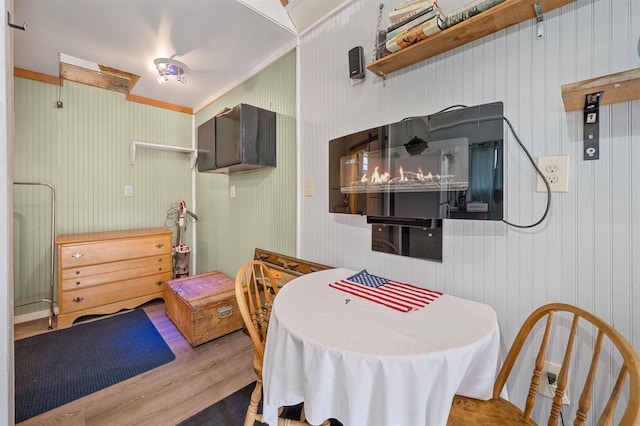 dining room with wood finished floors