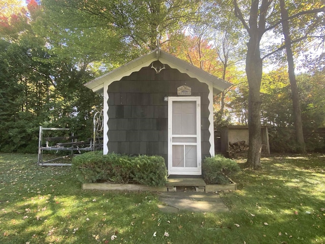 view of shed