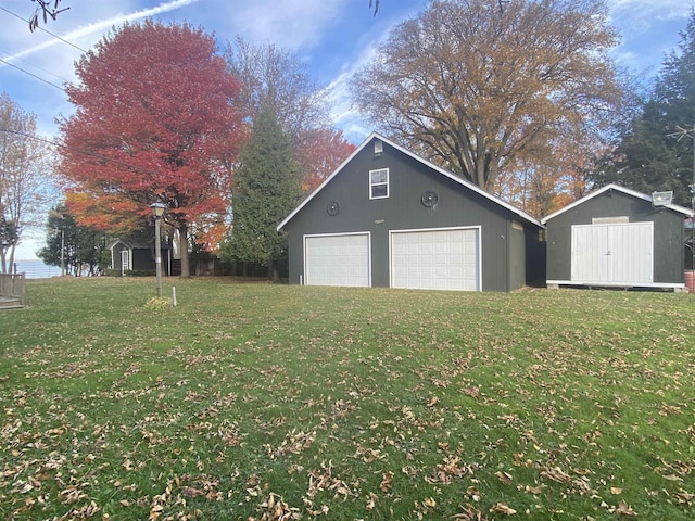 detached garage with a storage unit