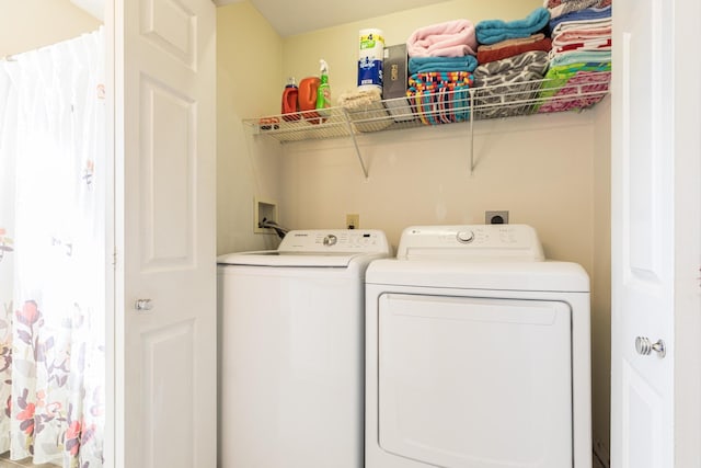 laundry room with laundry area and washer and dryer