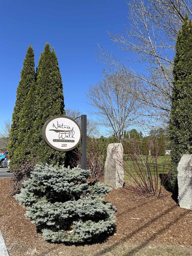 view of community sign