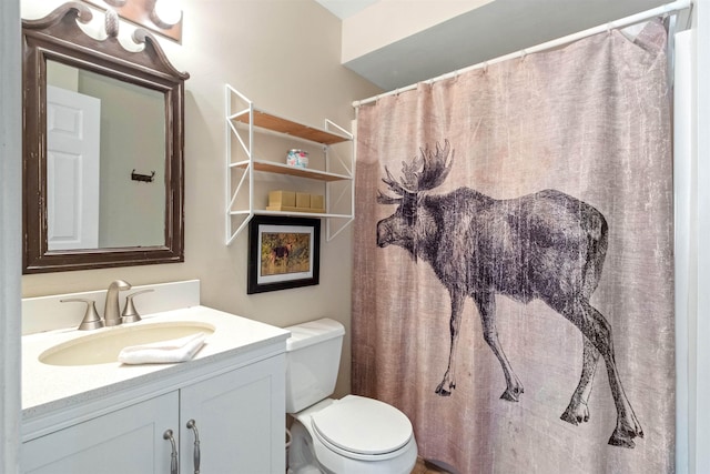 bathroom featuring toilet and vanity