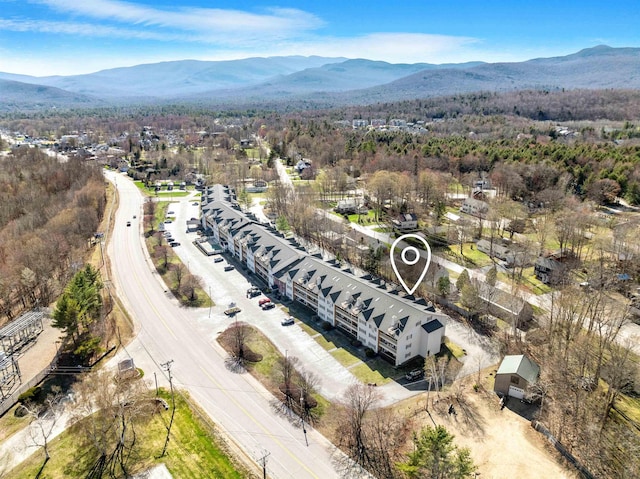 aerial view featuring a mountain view