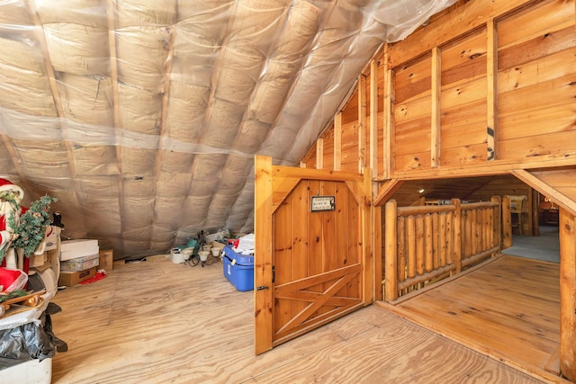 view of unfinished attic