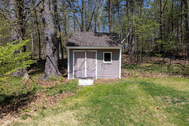 view of shed
