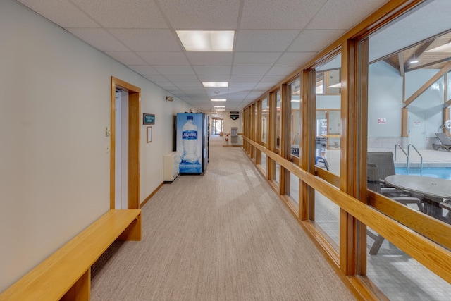 16 Riverfront Dr Unit 292, Woodstock, NH 03262 - hall featuring carpet flooring and a drop ceiling