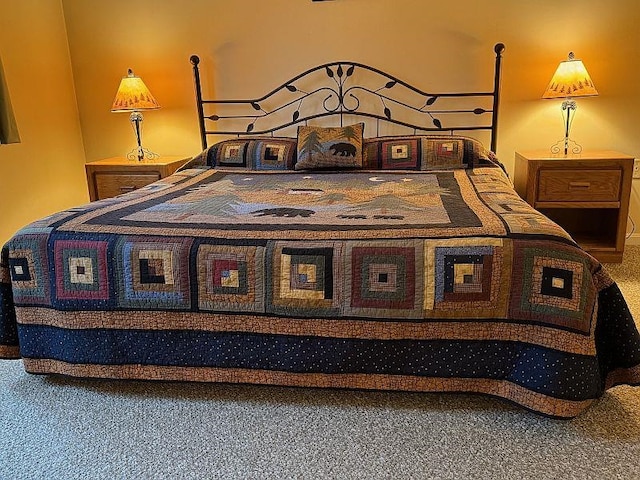bedroom with carpet floors