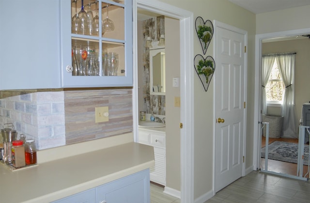 interior space with a sink