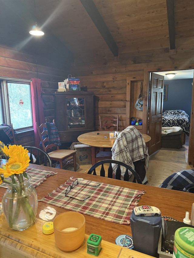 1781 Jersey St S, Addison, VT 05491 - dining room with wood finished floors and log walls