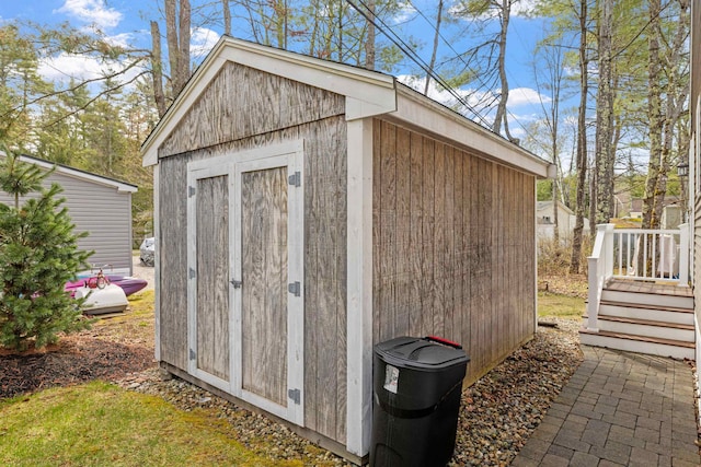 view of shed