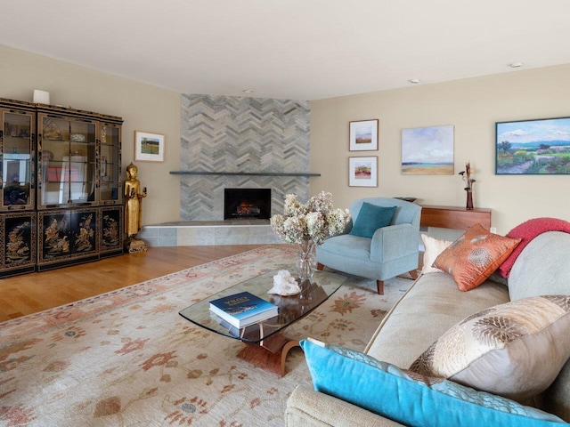 25 Oakledge Dr, Burlington, VT 05401 - living area with a tile fireplace and wood finished floors
