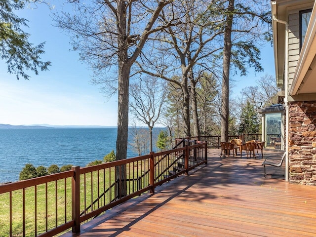 25 Oakledge Dr, Burlington, VT 05401 - wooden deck featuring a water view