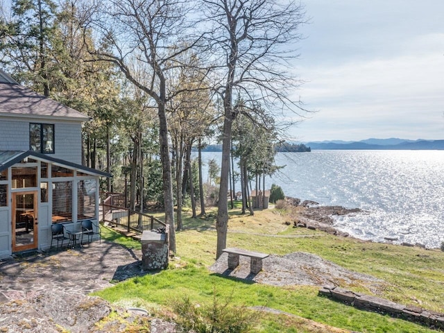 25 Oakledge Dr, Burlington, VT 05401 - view of yard with a water and mountain view