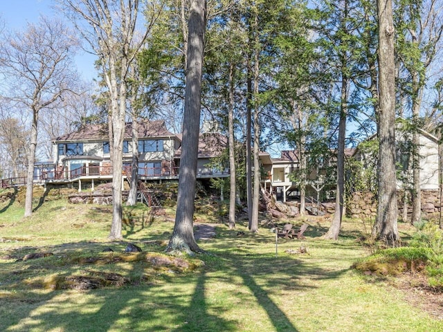 25 Oakledge Dr, Burlington, VT 05401 - view of yard featuring a wooden deck