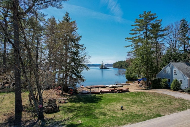 view of water feature featuring a boat dock