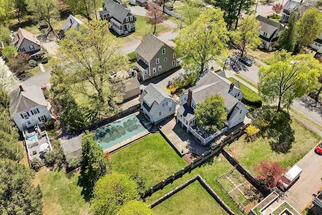 drone / aerial view with a residential view