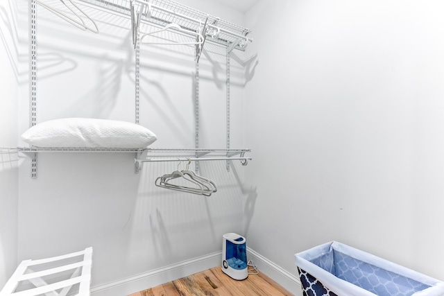 spacious closet featuring wood finished floors