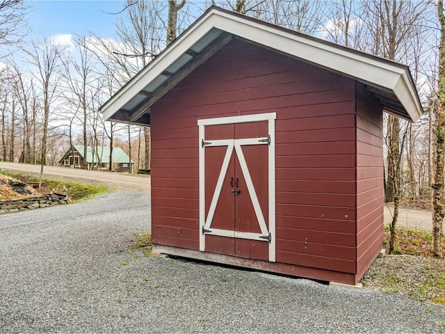 view of shed