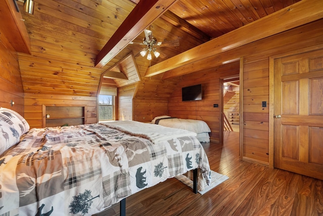 93 Roller Coaster Rd, Laconia, NH 03246 - bedroom with wooden walls, wood finished floors, and wood ceiling