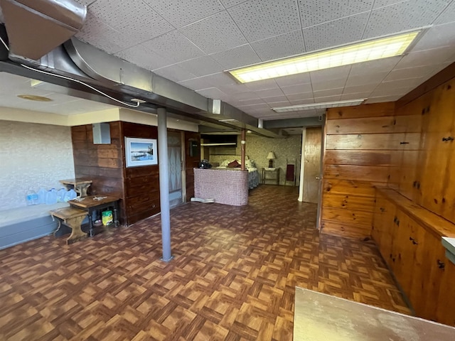 60 Effingham Rd, Ossipee, NH 03864 - finished basement with wooden walls and a drop ceiling