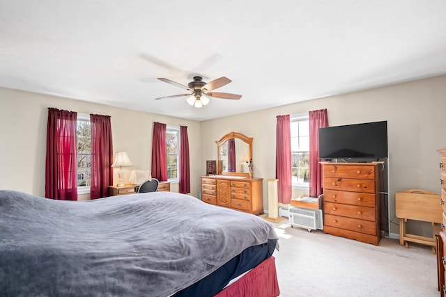 bedroom featuring carpet floors and a ceiling fan