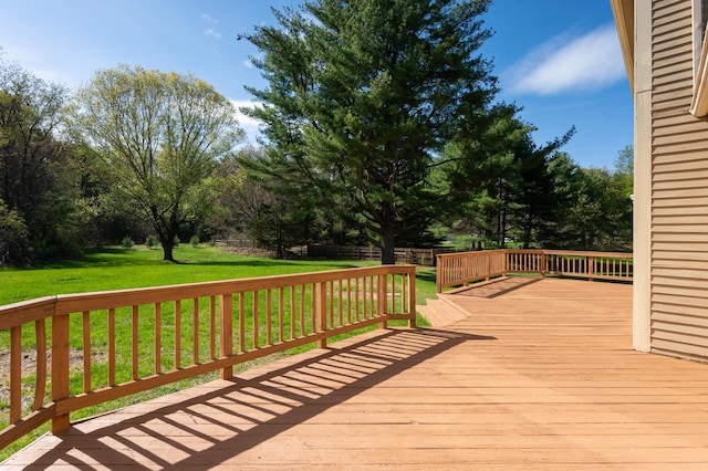 deck with view of scattered trees