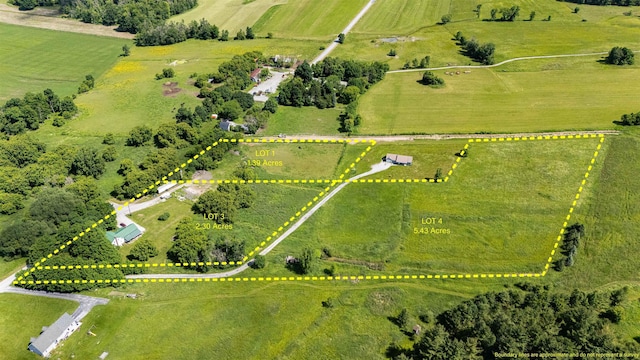 view of rural area featuring property parcel outlined and a pastoral area