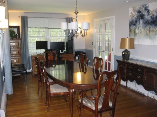 25 Centerview Dr, Swanzey, NH 03446 - dining space with wood finished floors and a chandelier