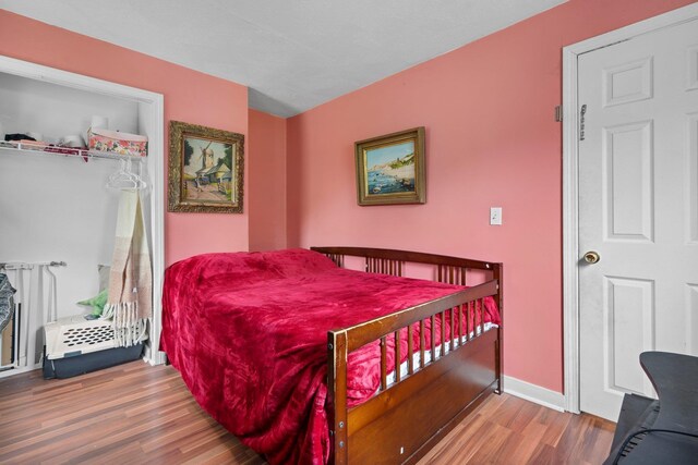 28 Putnam Hill Rd, Lyndeborough, NH 03082 - bedroom with wood finished floors, a closet, and baseboards