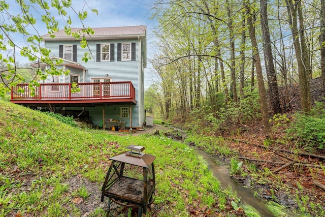28 Putnam Hill Rd, Lyndeborough, NH 03082 - rear view of property featuring a wooden deck