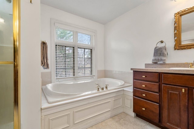38 Farmington Rd, Nashua, NH 03060 - full bathroom with a bath, vanity, and tile patterned flooring