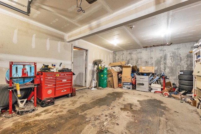 view of garage