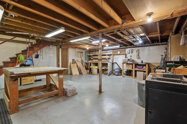 15 Garys Dr, Littleton, NH 03561 - unfinished below grade area with stairway and washer / clothes dryer