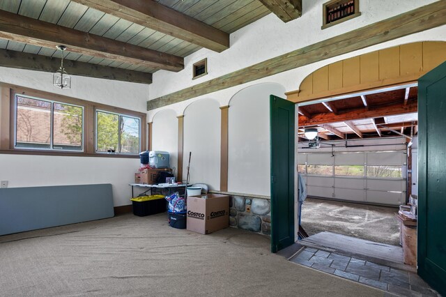 15 Garys Dr, Littleton, NH 03561 - garage with wooden ceiling