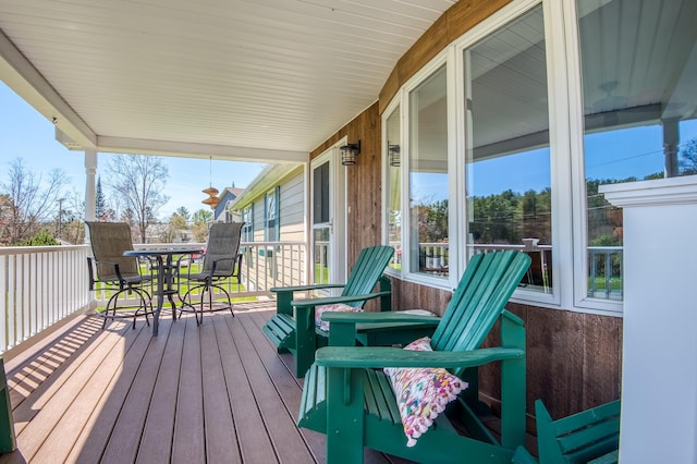 15 Garys Dr, Littleton, NH 03561 - wooden terrace featuring outdoor dining space