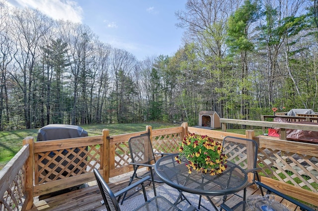 45 Haynesville Ave Unit 3, Conway, NH 03818 - wooden terrace featuring outdoor dining area