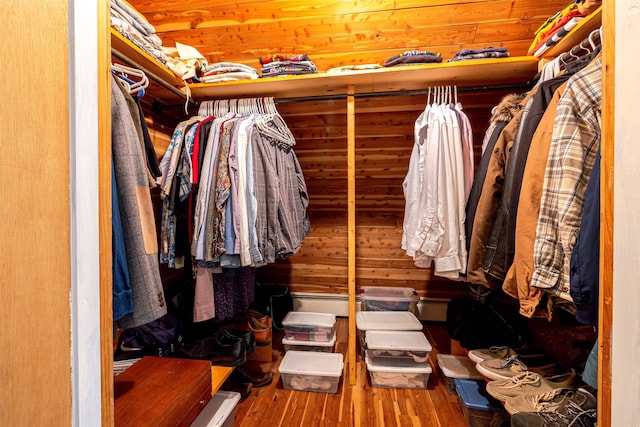 spacious closet with wood finished floors