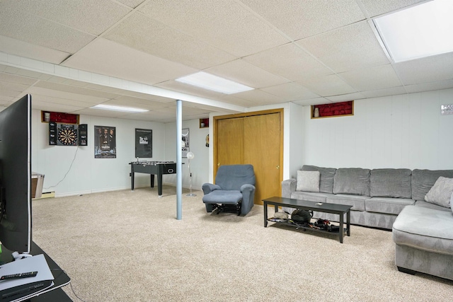 15 Roosevelt Dr, Bedford, NH 03110 - carpeted living area with a drop ceiling