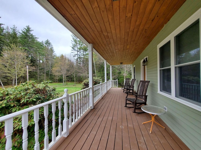 wooden deck featuring a porch
