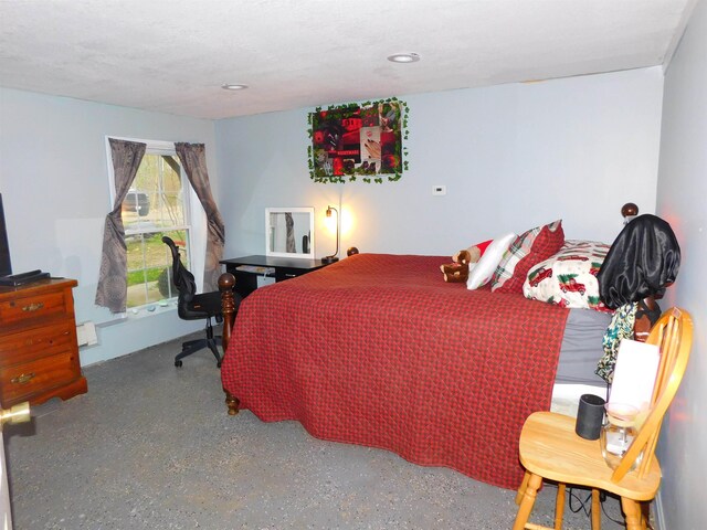 bedroom with recessed lighting
