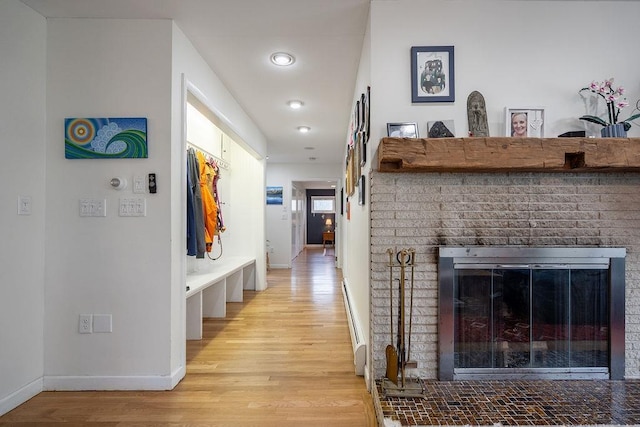 113 Watchtower Rd, Hopkinton, NH 03229 - hallway featuring baseboards, light wood-style flooring, and recessed lighting