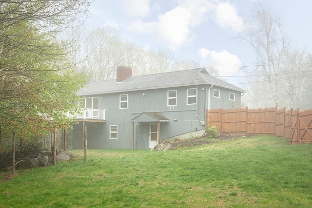 113 Watchtower Rd, Hopkinton, NH 03229 - back of property with a chimney and a shingled roof