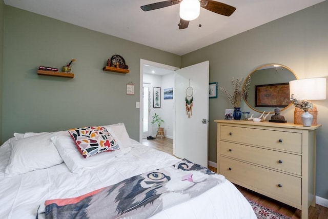 113 Watchtower Rd, Hopkinton, NH 03229 - bedroom with wood finished floors, baseboards, and a ceiling fan