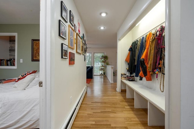 113 Watchtower Rd, Hopkinton, NH 03229 - mudroom featuring light wood-style floors, baseboard heating, and recessed lighting