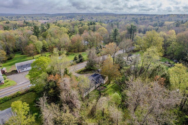 aerial view of a heavily wooded area