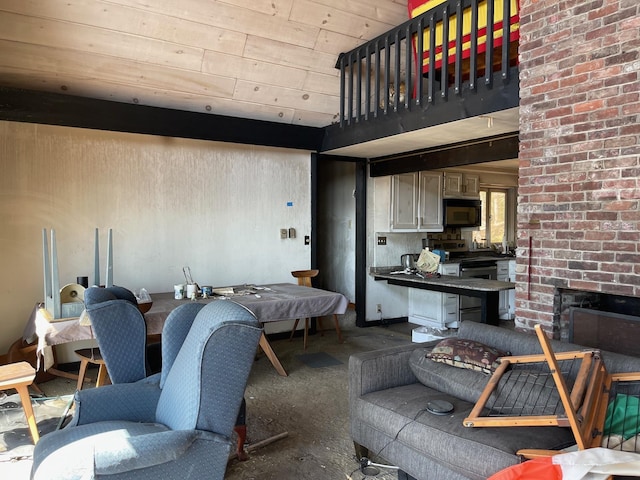 bedroom with a fireplace and carpet floors