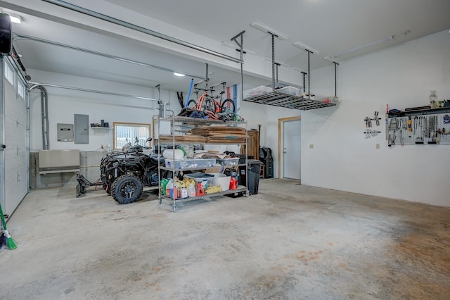 garage with electric panel